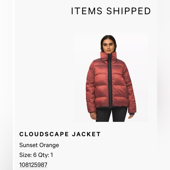 Lululemon Cloudscape Jacket, sunset orange, size 6 - Picture 12 of 12